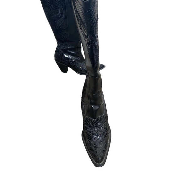 Helens Hearts Sequin Tall Cowboy Boots - Picture 5 of 6